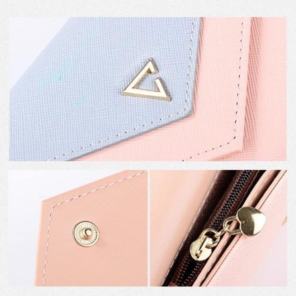 Multi-card Folding PU Ladies Wallet Buckle Envelope Bag (Black) - Image 7