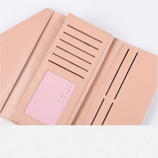 Multi-card Folding PU Ladies Wallet Buckle Envelope Bag (Black) - Image 8