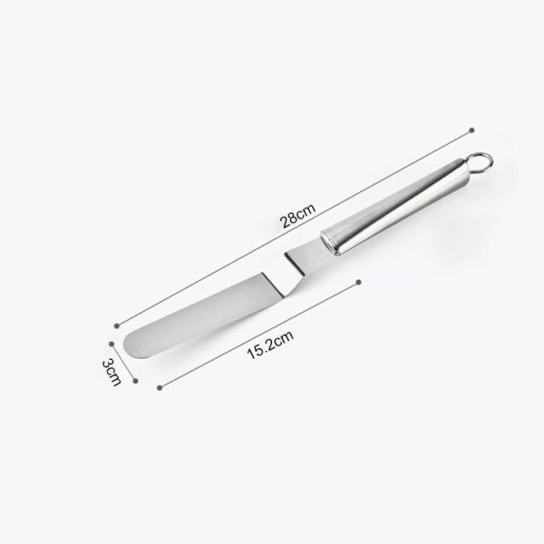 Stainless Steel Cream Spatula Stainless Steel Bell Knife Cake Spatula Baking Scraper Baking Tools (6-Inch Curved Knife) - Image 2