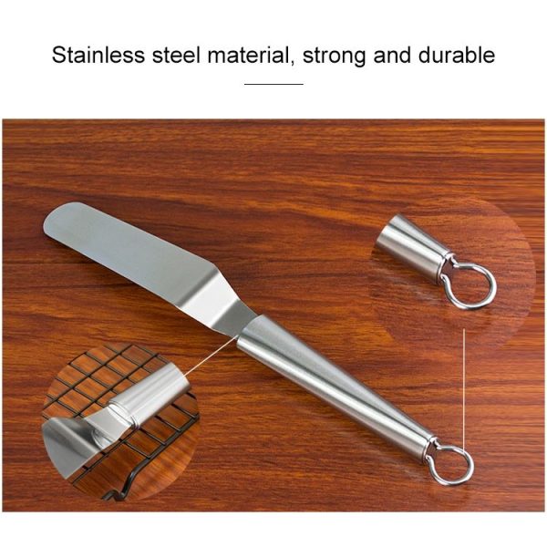 Stainless Steel Cream Spatula Stainless Steel Bell Knife Cake Spatula Baking Scraper Baking Tools (6-Inch Curved Knife) - Image 4