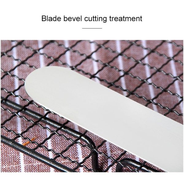 Stainless Steel Cream Spatula Stainless Steel Bell Knife Cake Spatula Baking Scraper Baking Tools (6-Inch Curved Knife) - Image 5