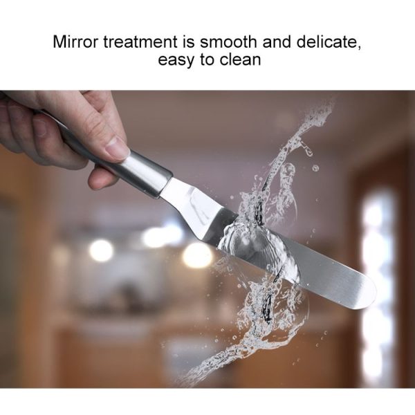 Stainless Steel Cream Spatula Stainless Steel Bell Knife Cake Spatula Baking Scraper Baking Tools (6-Inch Curved Knife) - Image 6