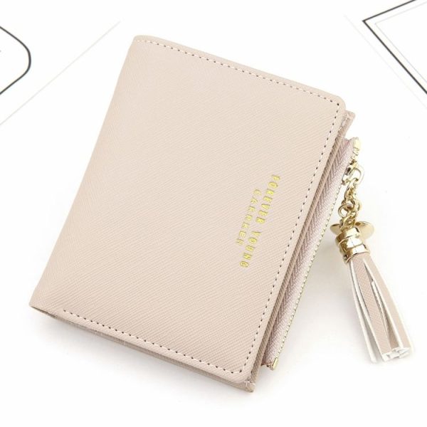 Lady Short Cross-Streaked Suzip Wallet (Pink) - Image 2