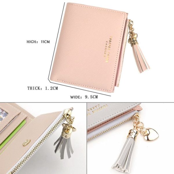 Lady Short Cross-Streaked Suzip Wallet (Pink) - Image 3