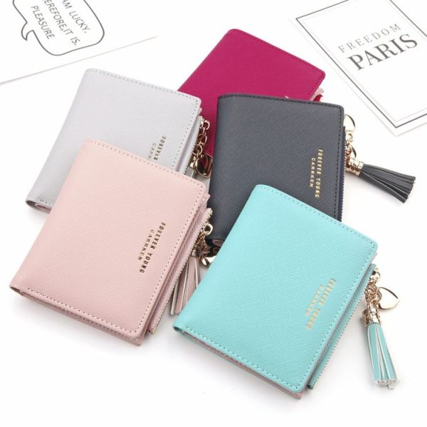 Lady Short Cross-Streaked Suzip Wallet (Pink) - Image 7