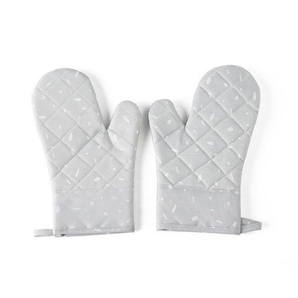 Kitchen Microwave Oven Thickened Silicone Heat-resistant Baking Special Insulation and Anti-scalding Gloves (Gray) - Image 2