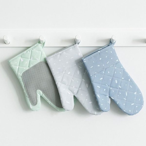 Kitchen Microwave Oven Thickened Silicone Heat-resistant Baking Special Insulation and Anti-scalding Gloves (Gray) - Image 3