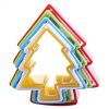 5pcs / Set Cookies Plastic Cake Mould Biscuit Plunger Forms DIY Baking Tools (Tree)