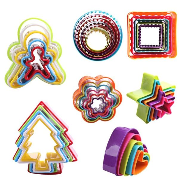 5pcs / Set Cookies Plastic Cake Mould Biscuit Plunger Forms DIY Baking Tools (Tree) - Image 5