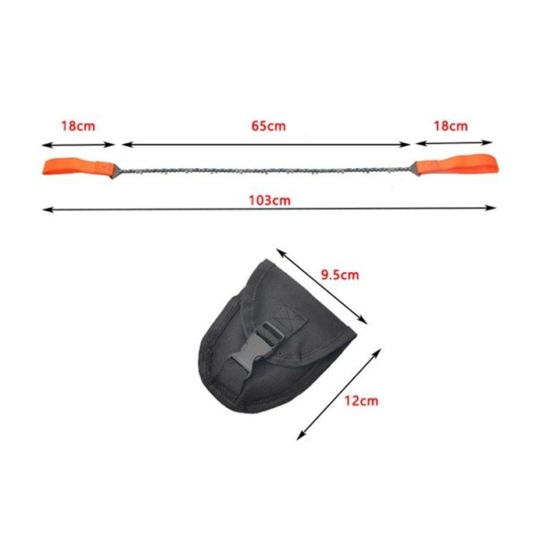 Outdoor Portable Hand-held Wire Saw Field Survival Manganese Steel Chain Saw Multifunctional Logging Saw (11 Teeth Orange) - Image 4