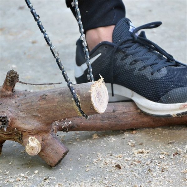 Outdoor Portable Hand-held Wire Saw Field Survival Manganese Steel Chain Saw Multifunctional Logging Saw (11 Teeth Orange) - Image 7