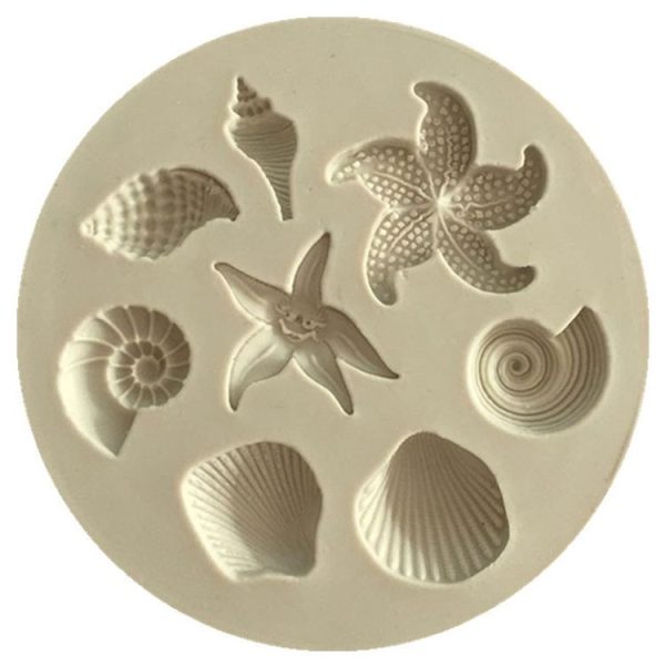 2 PCS Marine Element Mould Sea Star Conch Shell Model Silicone Cake Fondant Tool (Gray) - Image 2