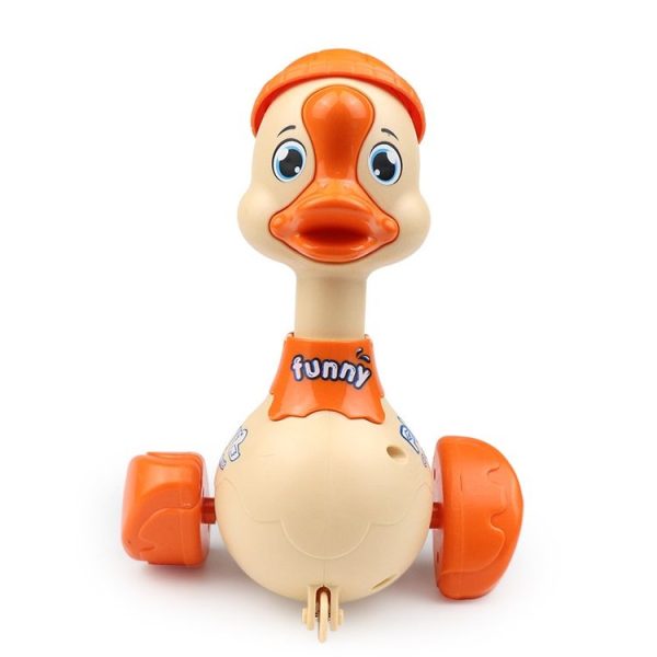 3 PCS Children Animal Press Crawling Toy Car, Specification: Swing Duck (Orange)
