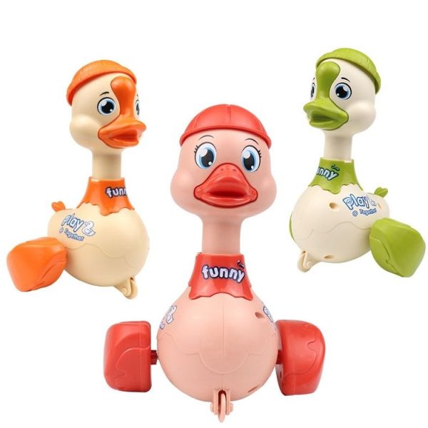 3 PCS Children Animal Press Crawling Toy Car, Specification: Swing Duck (Orange) - Image 2