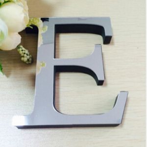 2 PCS Home Decoration Creative Personality English Letters Acrylic Mirror 3D DIY Wall Stickers (E)
