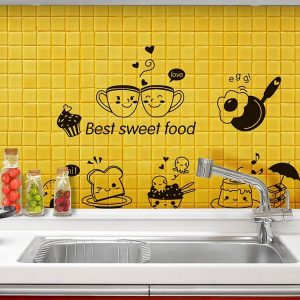 Kitchen Wall Stickers Coffee Sweet Food DIY Wall Art Decal Decoration, Size: 40X20cm