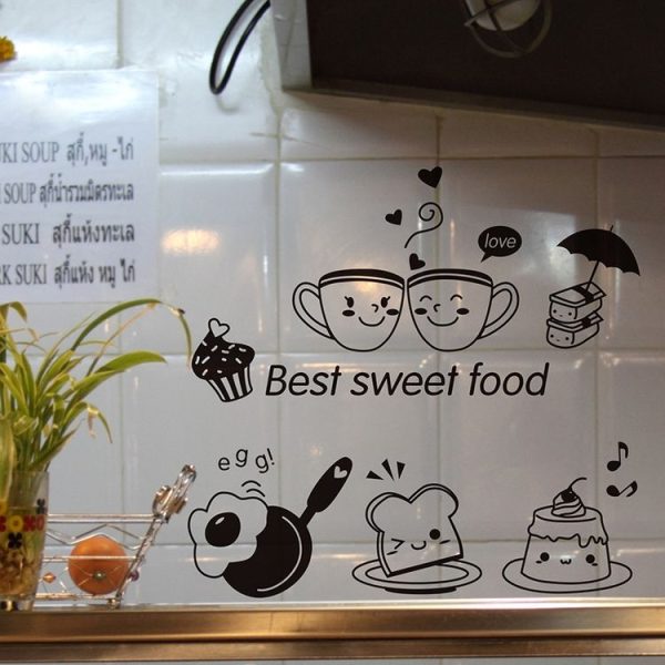 Kitchen Wall Stickers Coffee Sweet Food DIY Wall Art Decal Decoration, Size: 40X20cm - Image 3