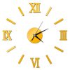 Modern DIY Indoor Roman Wall Clock Mirror Effect 3D Wall Sticker (Gold) - Image 2