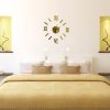 Modern DIY Indoor Roman Wall Clock Mirror Effect 3D Wall Sticker (Gold) - Image 3