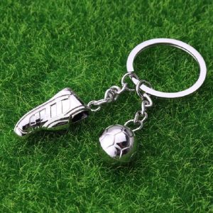 2 PCS Creative Football Gift Pendant Metal Football Shoe Keychain, Style: Football Shoes 389
