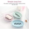 Double Lattice Home Bathroom Soap Dish Box Case Holder Container (Blue) - Image 5