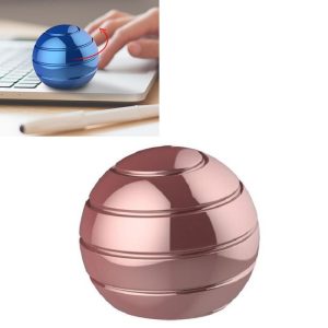 Fully Disassembled Rotating Tabletop Ball Decompression Gyroscope Tabletop Toy, Specification: Diameter 55mm (Rose Gold)