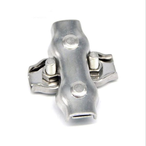 5 PCS 304 Stainless Steel Plate Single Clip Double Clamp Wire Rope Clamp, Specification: M2, Style: Double Clip - Image 3