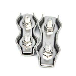 5 PCS 304 Stainless Steel Plate Single Clip Double Clamp Wire Rope Clamp, Specification: M3, Style: Double Clip
