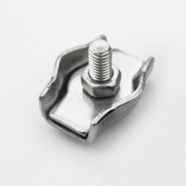 5 PCS 304 Stainless Steel Plate Single Clip Double Clamp Wire Rope Clamp, Specification: M4, Style: Single Clip - Image 3