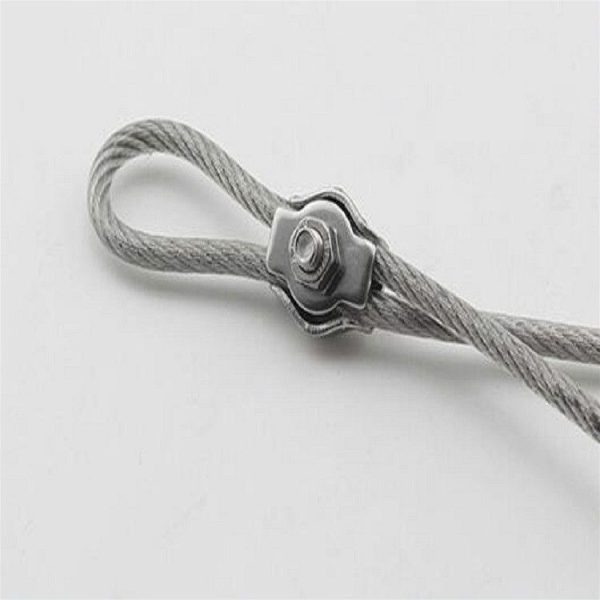 5 PCS 304 Stainless Steel Plate Single Clip Double Clamp Wire Rope Clamp, Specification: M4, Style: Single Clip - Image 6