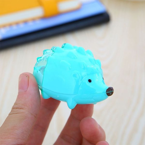 2 PCS Children Cartoon Cute Hedgehog Design Double Orifice Mini Pencil Sharpener (Lake Blue) - Image 3