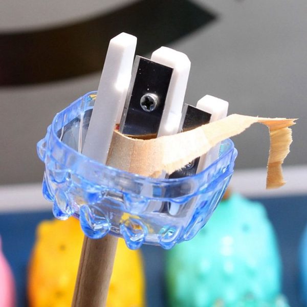 2 PCS Children Cartoon Cute Hedgehog Design Double Orifice Mini Pencil Sharpener (Lake Blue) - Image 5