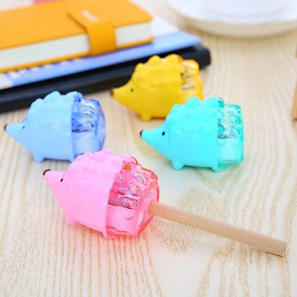 2 PCS Children Cartoon Cute Hedgehog Design Double Orifice Mini Pencil Sharpener (Lake Blue) - Image 6