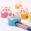Cat Shape Double Holes Pencil Sharpener Cartoon Animal Plastic Sharpener, Random Color Delivery - Image 3