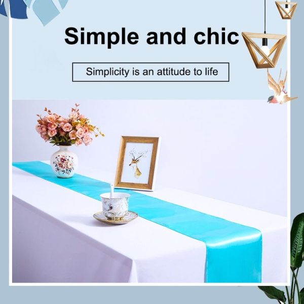 Satin Tablecloth Table Decoration for Home Party Wedding Christmas Decoration (Royal Blue) - Image 3