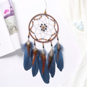 Party Creative Hand-Woven Crafts Dream Catcher Home Car Wall Hanging Decoration (Blue)