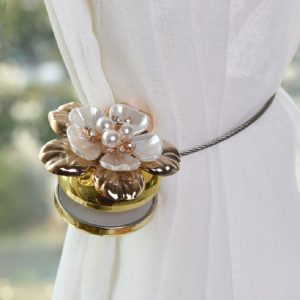 2 PCS Magnet Curtain Buckle Curtain Hook (Gold)