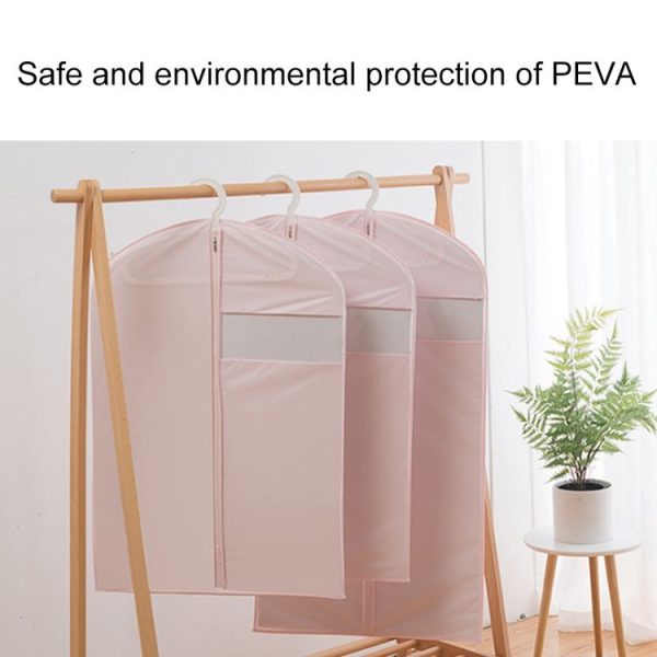 Thicken Solid PEVA Clothing Dust Cover Suit Coat Waterproof Protector Storage Bag with Zipper (Blue) - Image 6