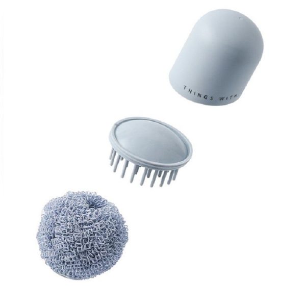 Polyester Cleaning Ball Household Handle Cleaning Brush Kitchen Short Handle Dishwashing Pot Brush, Color: White - Image 3