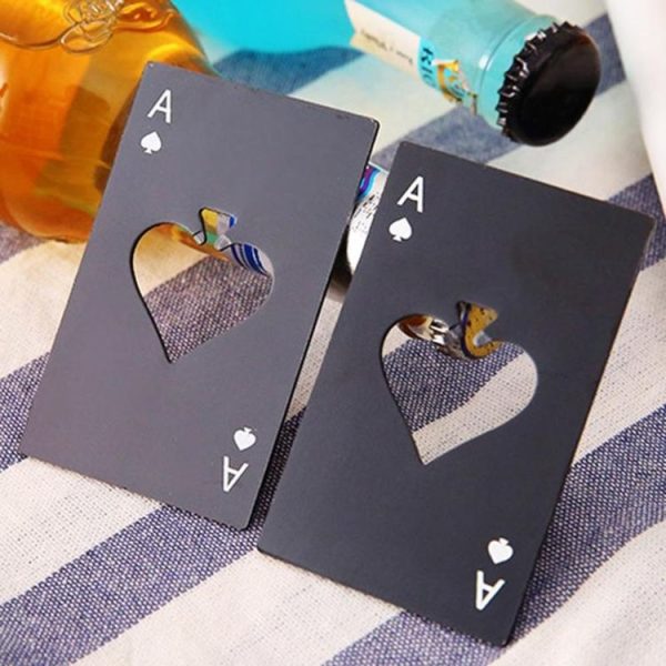 2 PCS Stainless Steel Bottle Beer Opener Poker Playing Card Spades Soda Bottle Cap Opener (Black) - Image 10