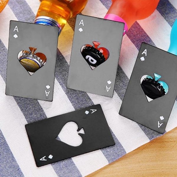 2 PCS Stainless Steel Bottle Beer Opener Poker Playing Card Spades Soda Bottle Cap Opener (Black) - Image 11