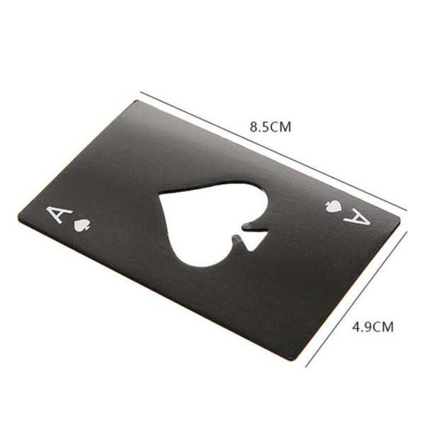 2 PCS Stainless Steel Bottle Beer Opener Poker Playing Card Spades Soda Bottle Cap Opener (Black) - Image 5