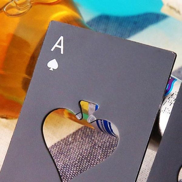 2 PCS Stainless Steel Bottle Beer Opener Poker Playing Card Spades Soda Bottle Cap Opener (Black) - Image 6