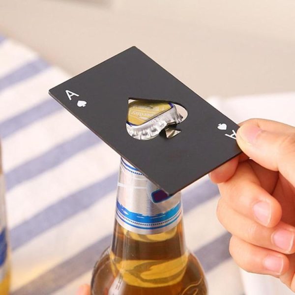 2 PCS Stainless Steel Bottle Beer Opener Poker Playing Card Spades Soda Bottle Cap Opener (Black) - Image 8