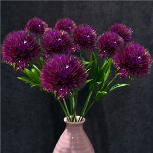 10 PCS Artificial Flowers Dandelion Plastic Flower Wedding Home Valentine Decoration (Purple)