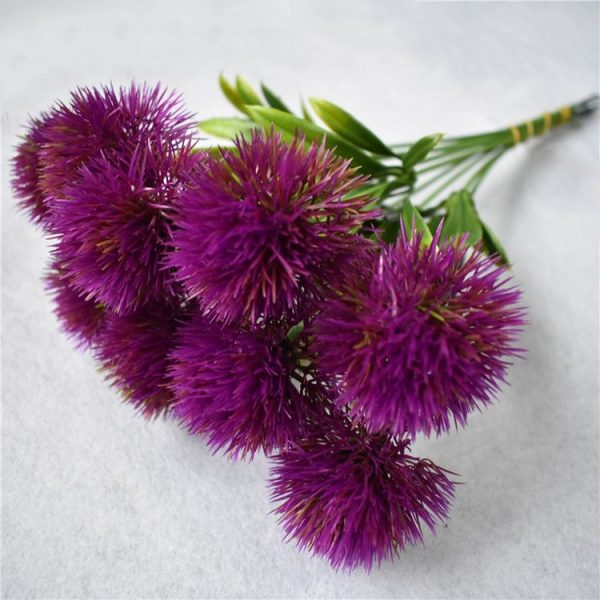 10 PCS Artificial Flowers Dandelion Plastic Flower Wedding Home Valentine Decoration (Purple) - Image 2
