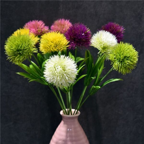 10 PCS Artificial Flowers Dandelion Plastic Flower Wedding Home Valentine Decoration (Purple) - Image 3