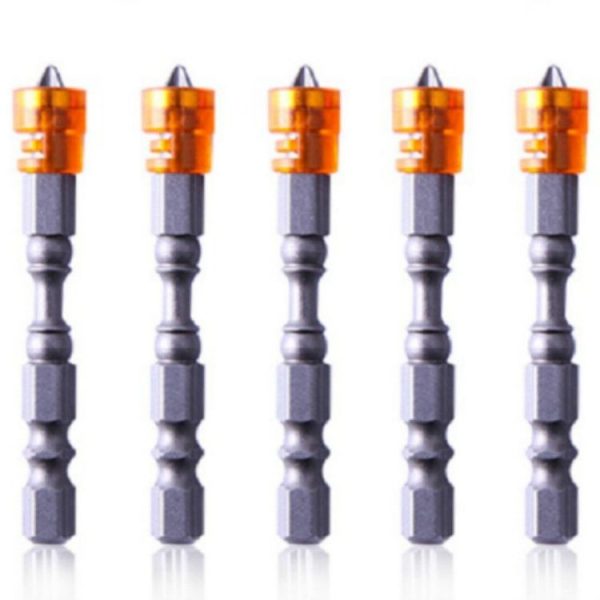 5 PCS 65mm Magnetic Coil Alloy Steel Cross Bit Single Head Electric Drill Electric Screwdriver Head (Orange)
