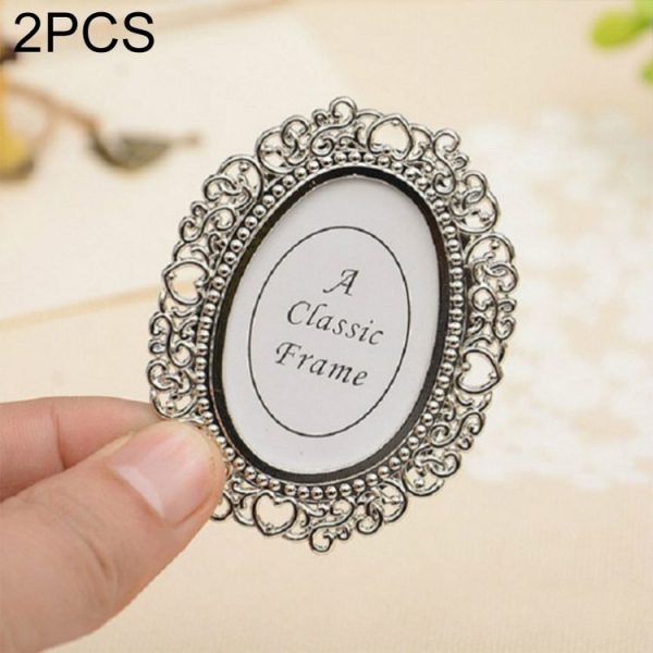 2 PCS Creative Metal Vintage Photo Frame (Oval)