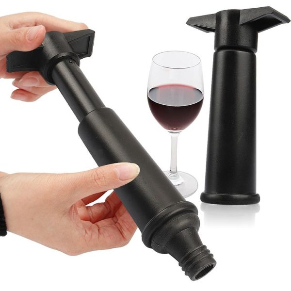 Red Wine Vacuum Pump Freshener Silicone Wine Stopper Set, Specification: Black Pump 2 Stoppers (OPP Bag) - Image 5